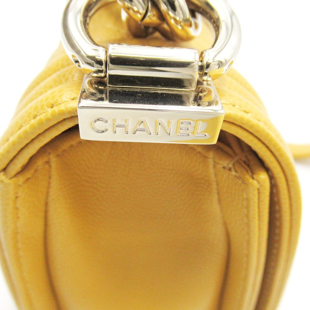 CHANEL Boy  Chen Shoulder Yellow Caviar Skin [Grained Calf] A67085 - Picture 10 of 10